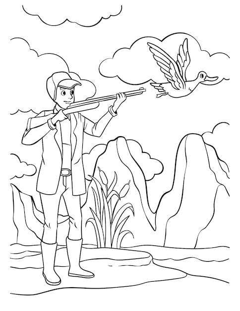 duck hunting coloring pages