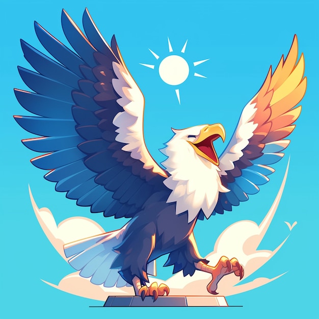Independence Day 2024 Eagle Soar Logo | Premium AI-generated vector