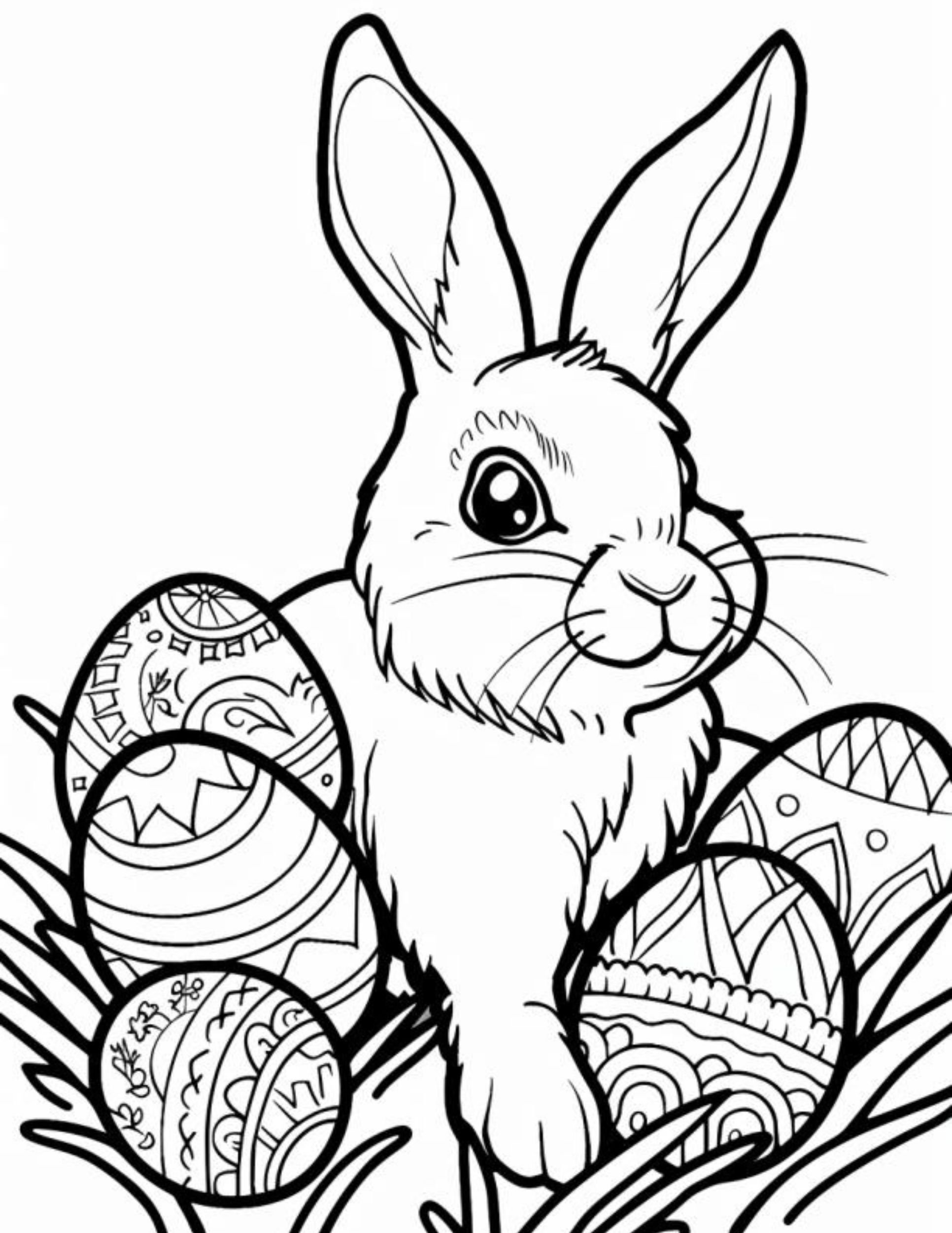 Free Easter Bunnies Coloring Pages, Download Free Easter Bunnies