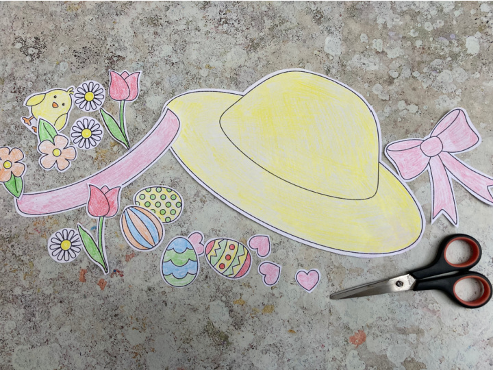 Cut and Paste Easter Bonnet Craft (FREE Printable) - Crafts on Sea