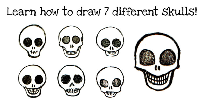 easy drawing of skulls