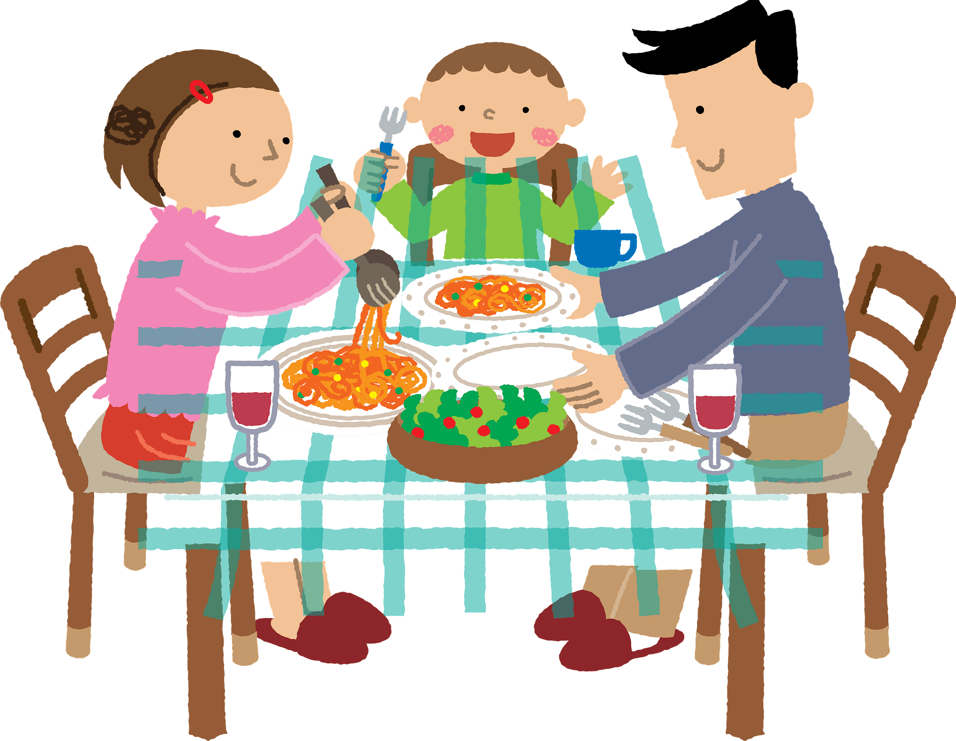 eating dinner clipart