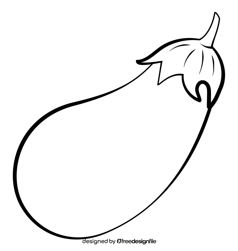 Eggplant vegetable outline black and white clipart free download