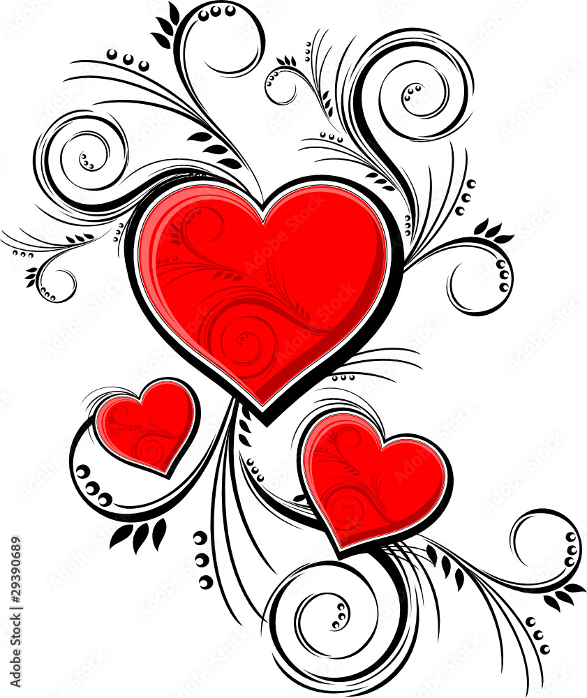 elegant hearts Stock-Vektorgrafik | Adobe Stock