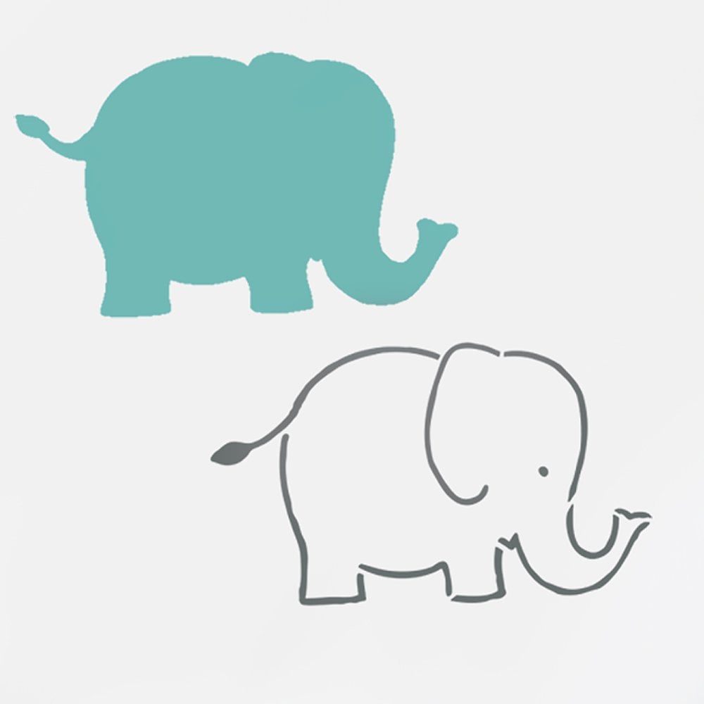 Baby Elephant Nursery Wall Pattern Stencil - nursery and playroom ...