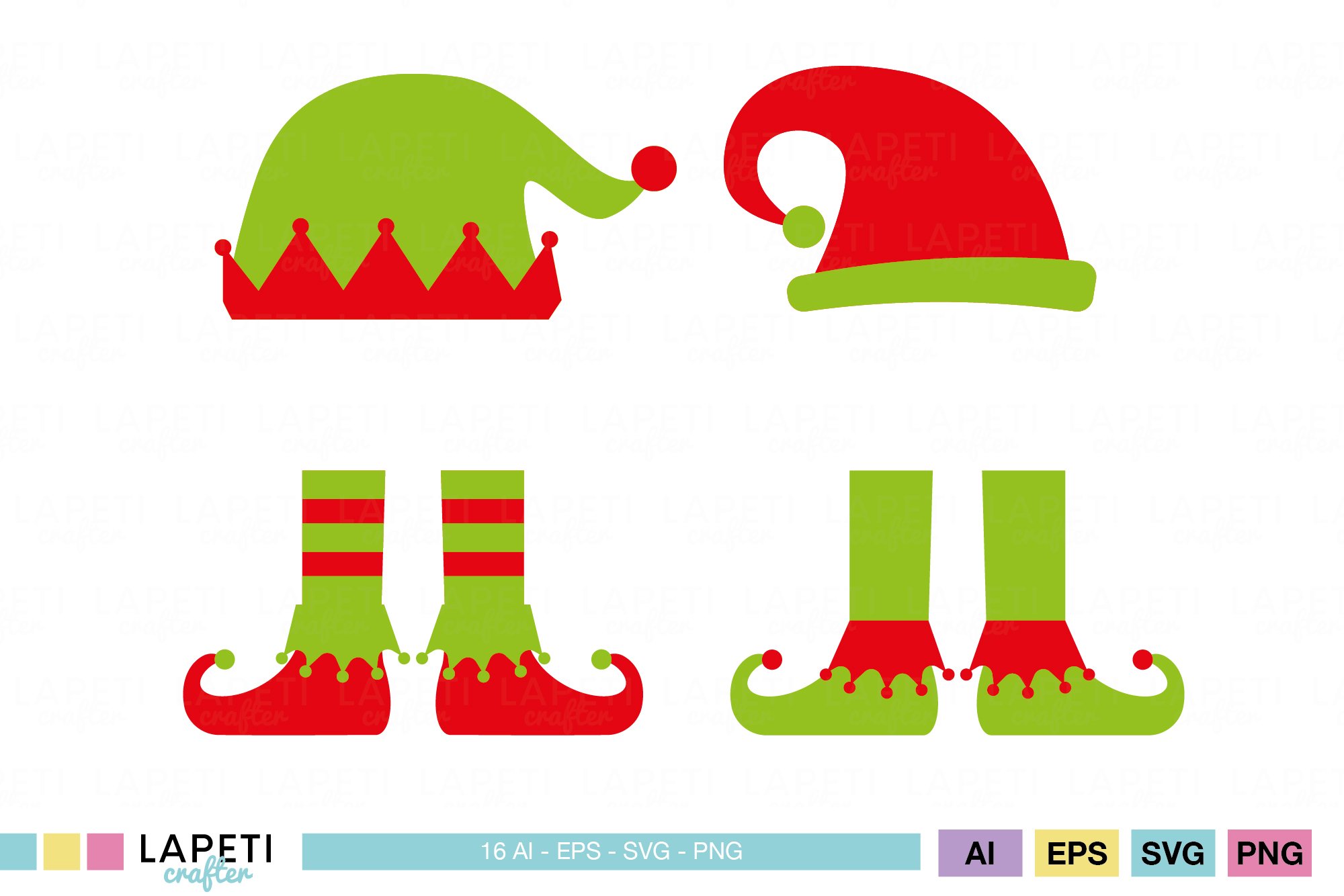 Elf Legs and hat SVG Bundle - Festive Christmas Clipart