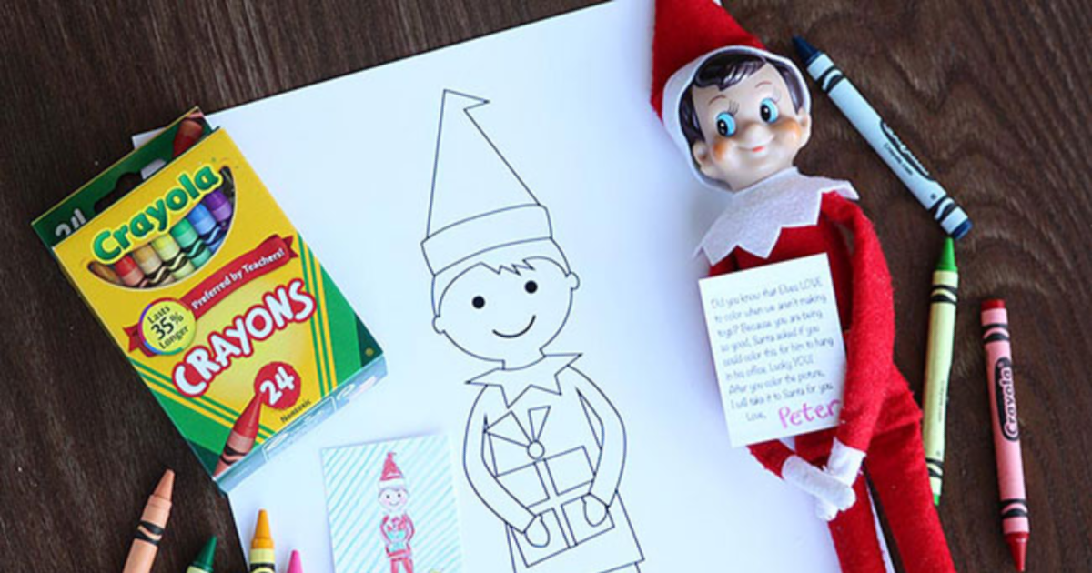 elf on the shelf coloring pages to print