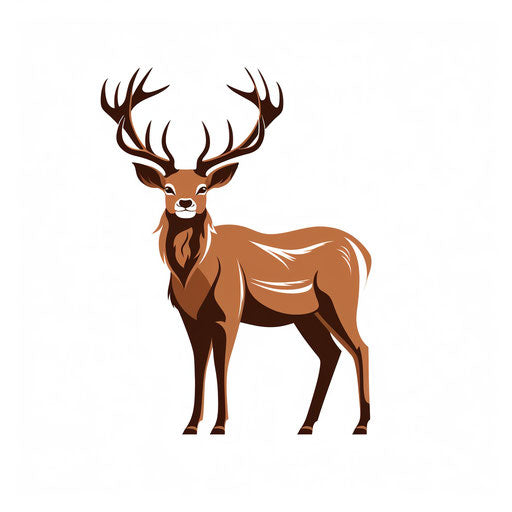 Elk Clipart in Minimalist Art Style: 4K &amp; SVG