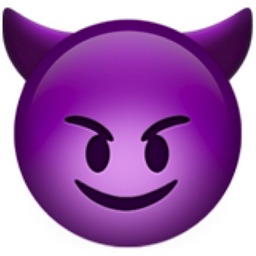 Smiling Face with Horns Emoji (U+1F608)