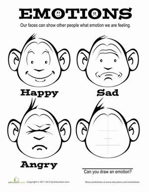 emotions coloring pages for kids