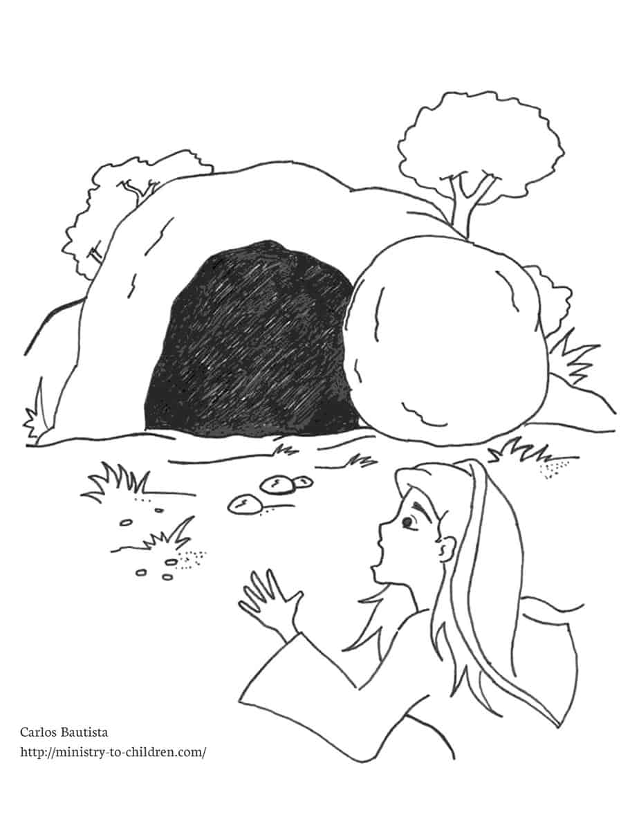 empty tomb coloring page