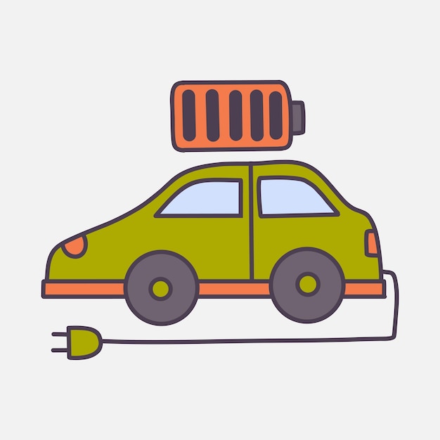 Premium Vector | Illustration of green energy Car Electricity