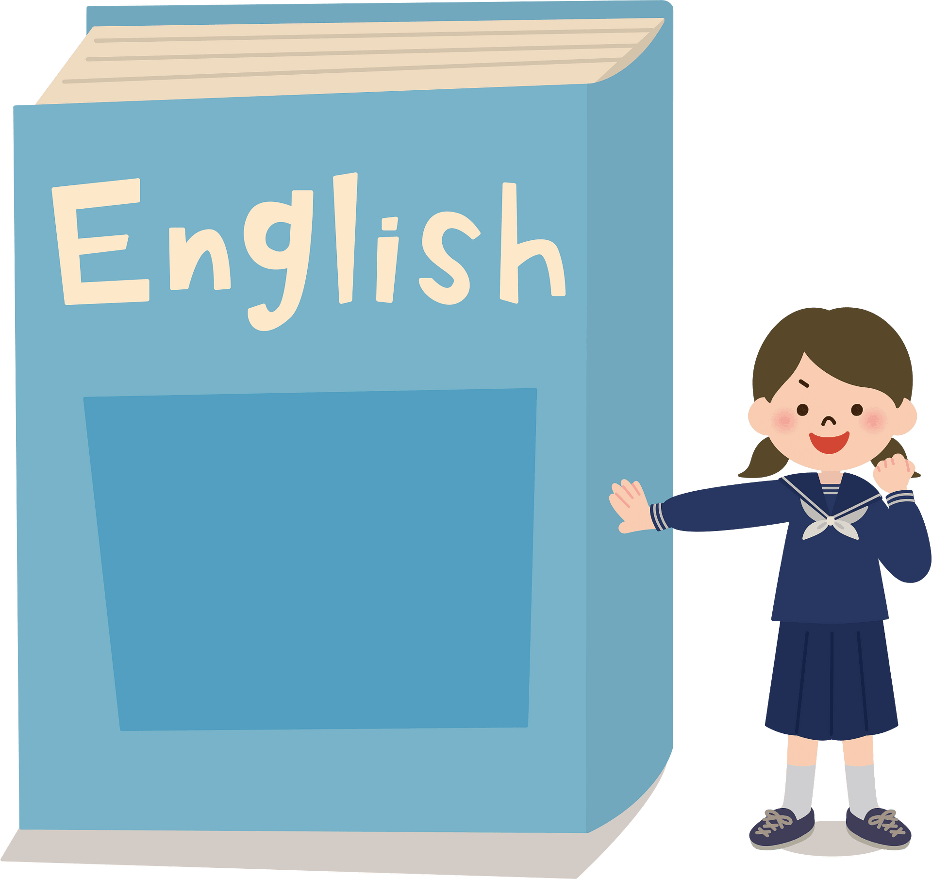 Female Student with English Textbook - Free vector clipart images ...