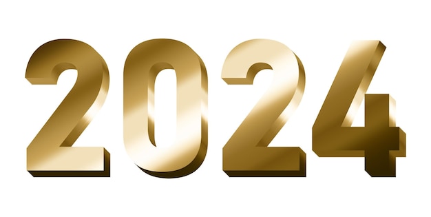 Premium Vector | 3d gold year 2024 illustration vector eps with ...