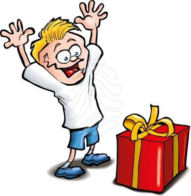 cartoon-of-excited-kid-receiving-a-gift-isolated-clipart-83383871 ...