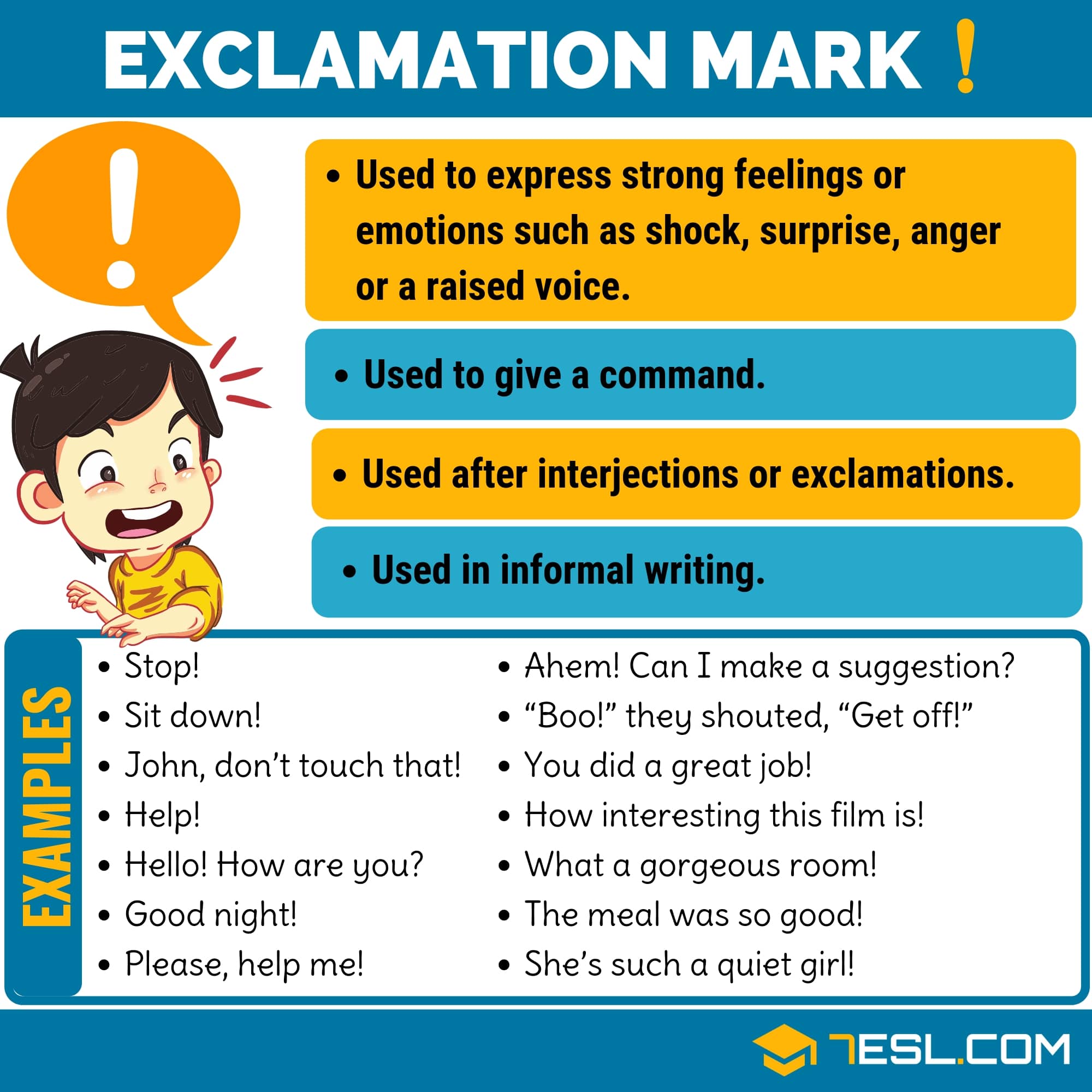 Exclamation Point/ Exclamation Mark! with Useful Examples • 7ESL
