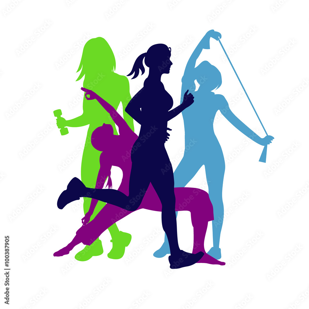 exercise silhouette cliparts