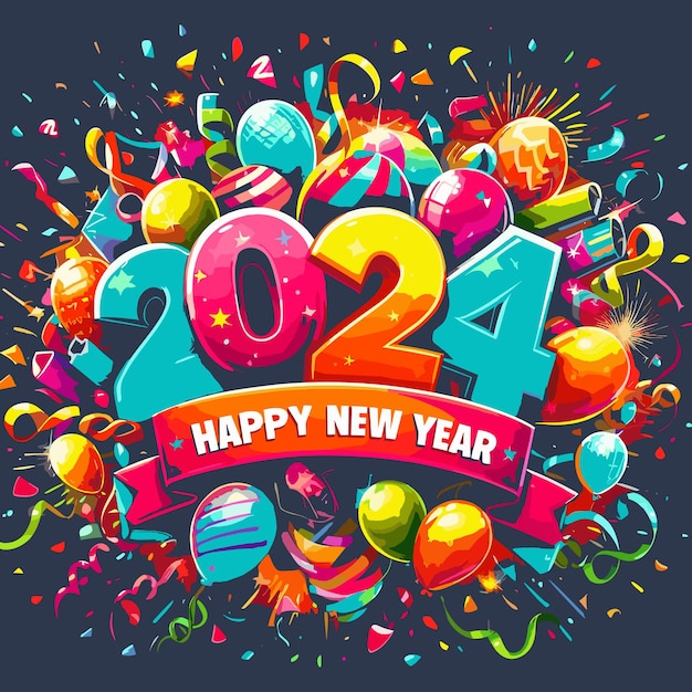 New Year 2024 Comic Text on Explosion Speech Bubble in Pop Art ...