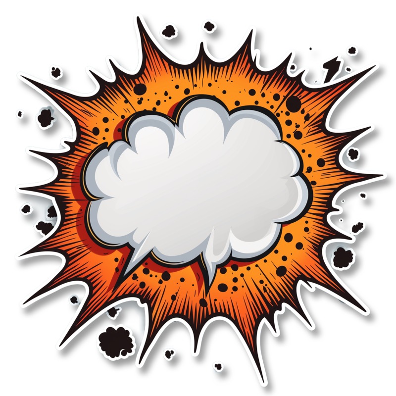 Comic Speech Bubble Explosion Clipart for Media Designs