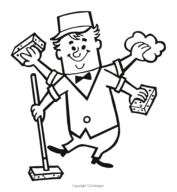 Janitor With Extra Hands Cleaning | #793113 | CSA Images