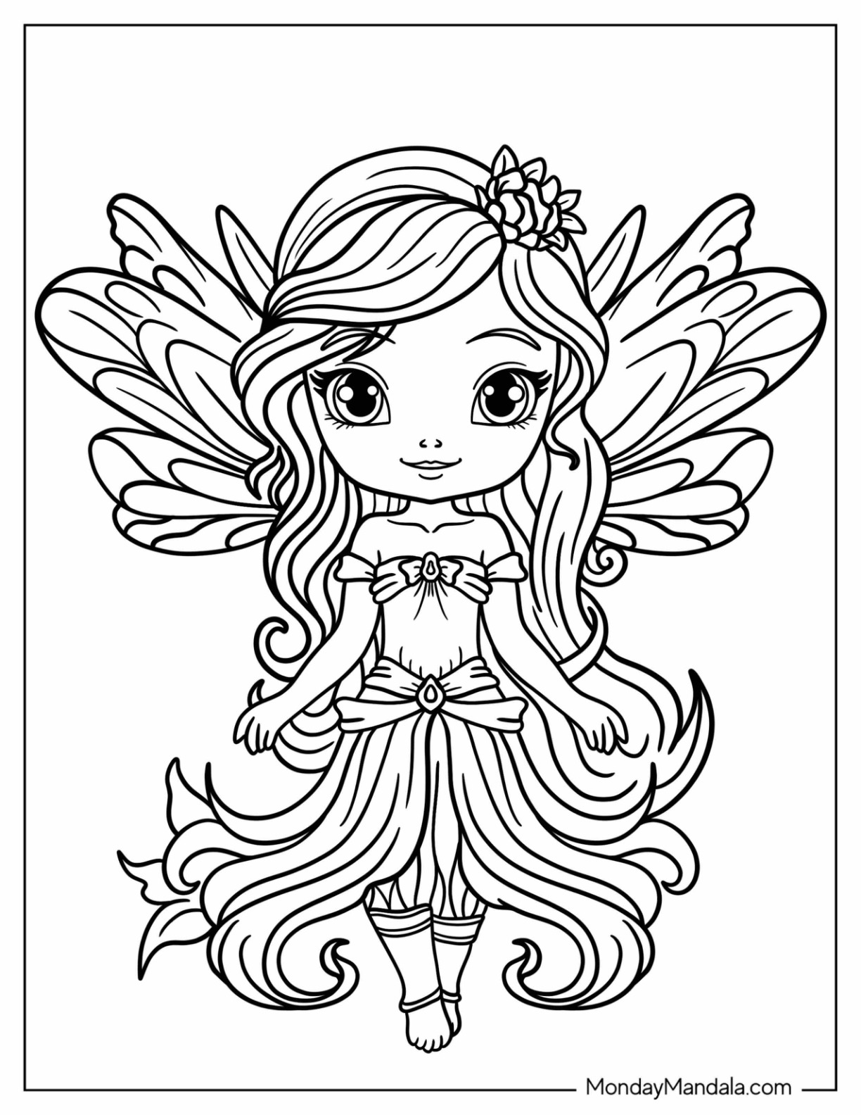 fairy princess coloring pages for kids