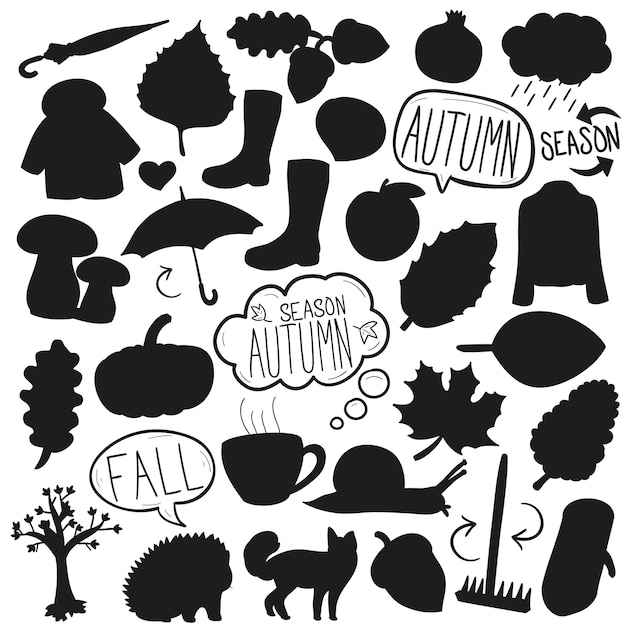 Premium Vector | Autumn Fall Silhouette Vector Clip Art
