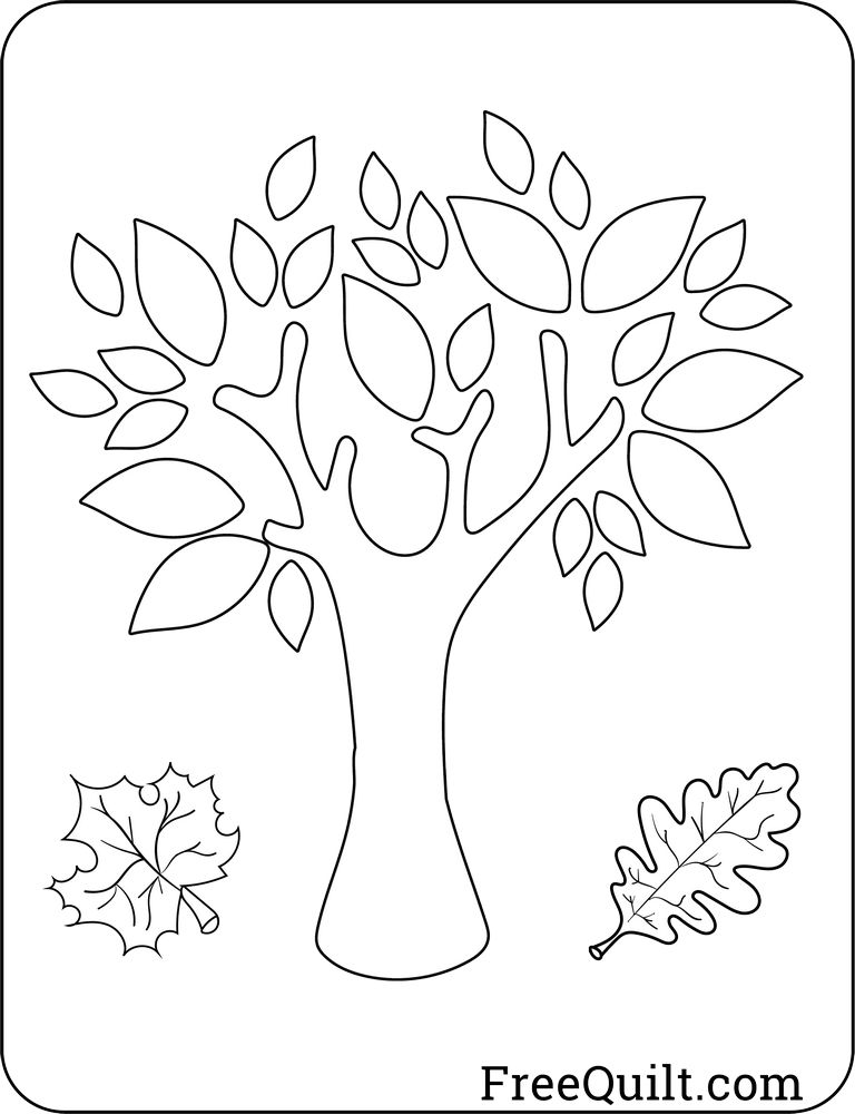 Fall Tree Templates for Crafts, Applique, Coloring Pages