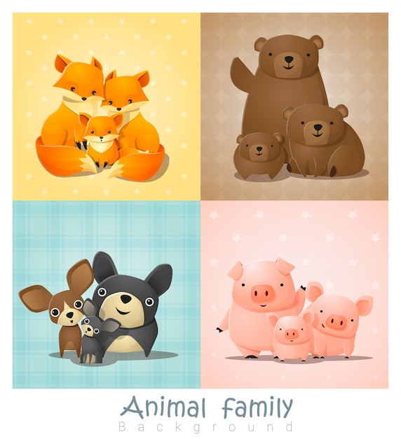 family animal cliparts