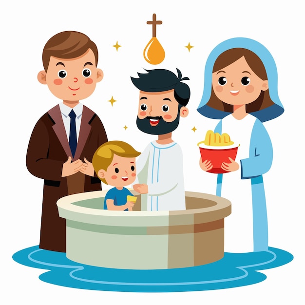 family baptism cliparts