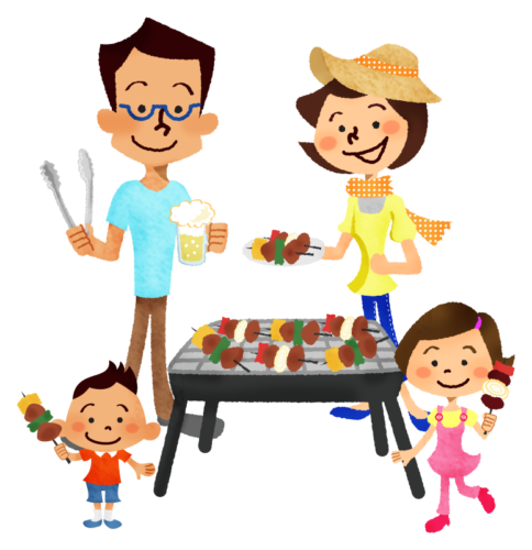 family bbq clipart