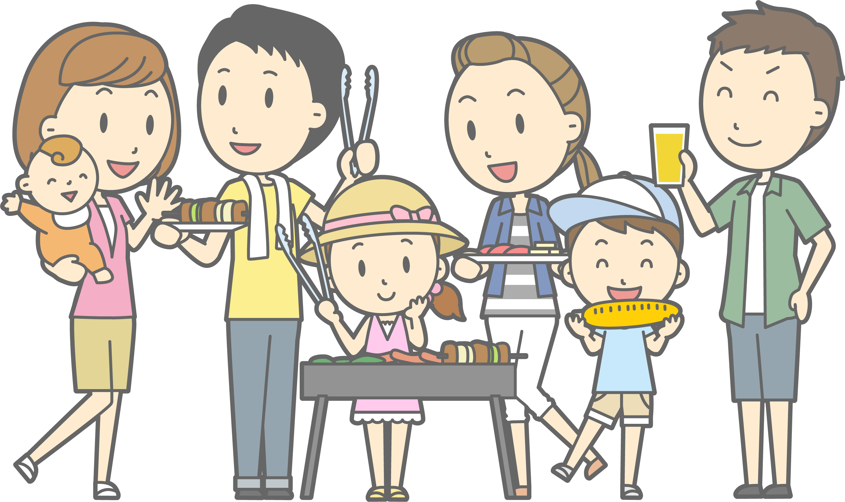 family bbq cliparts