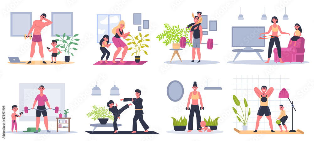 family fitness cliparts
