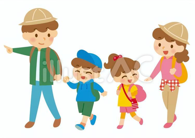family hiking cliparts