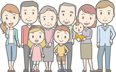 family of 5 cliparts