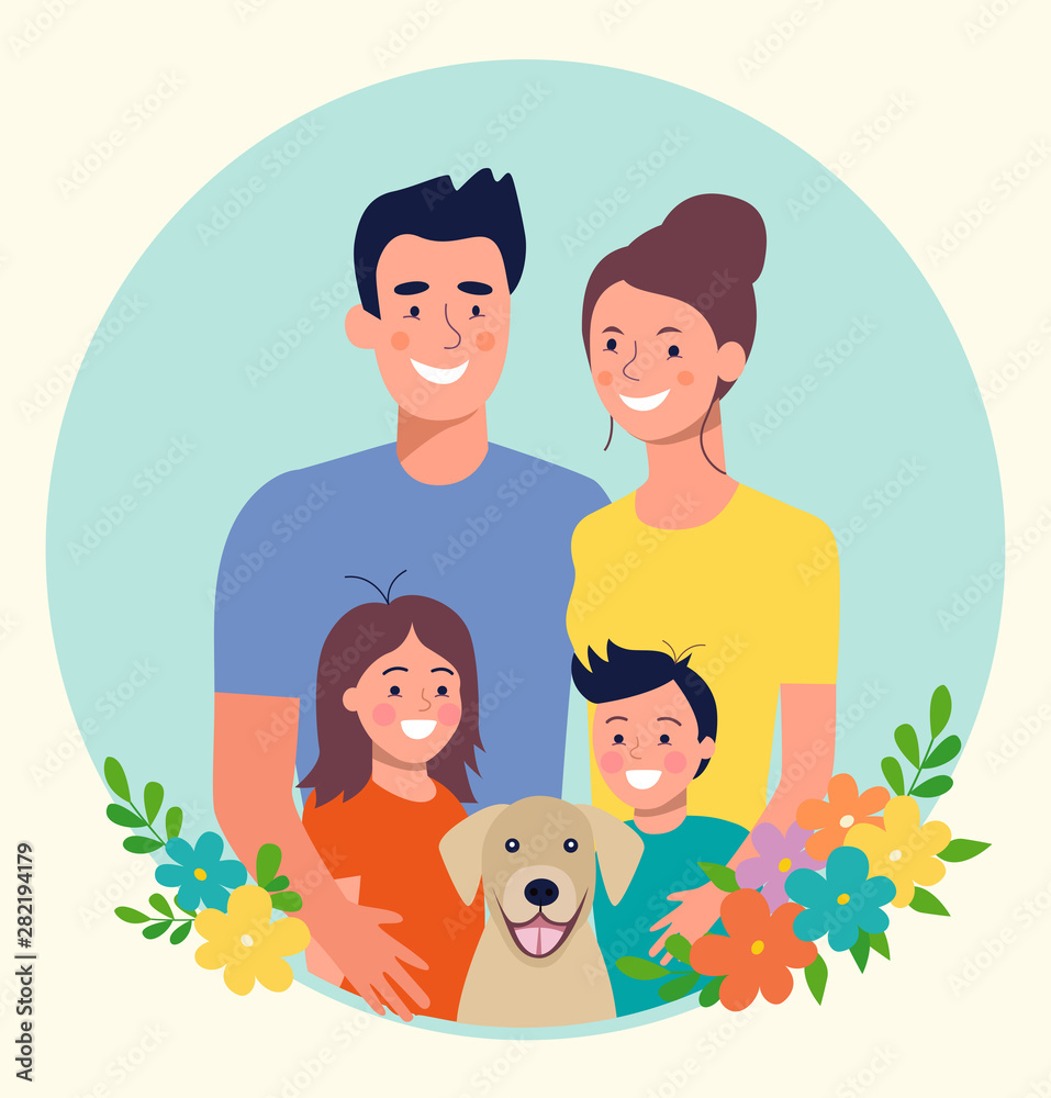 Happy family Royalty Free Vector Image - VectorStock