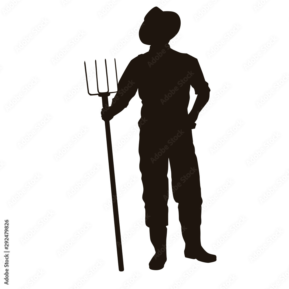 Stock-Vektorgrafik „Farmer Silhouette“ | Adobe Stock