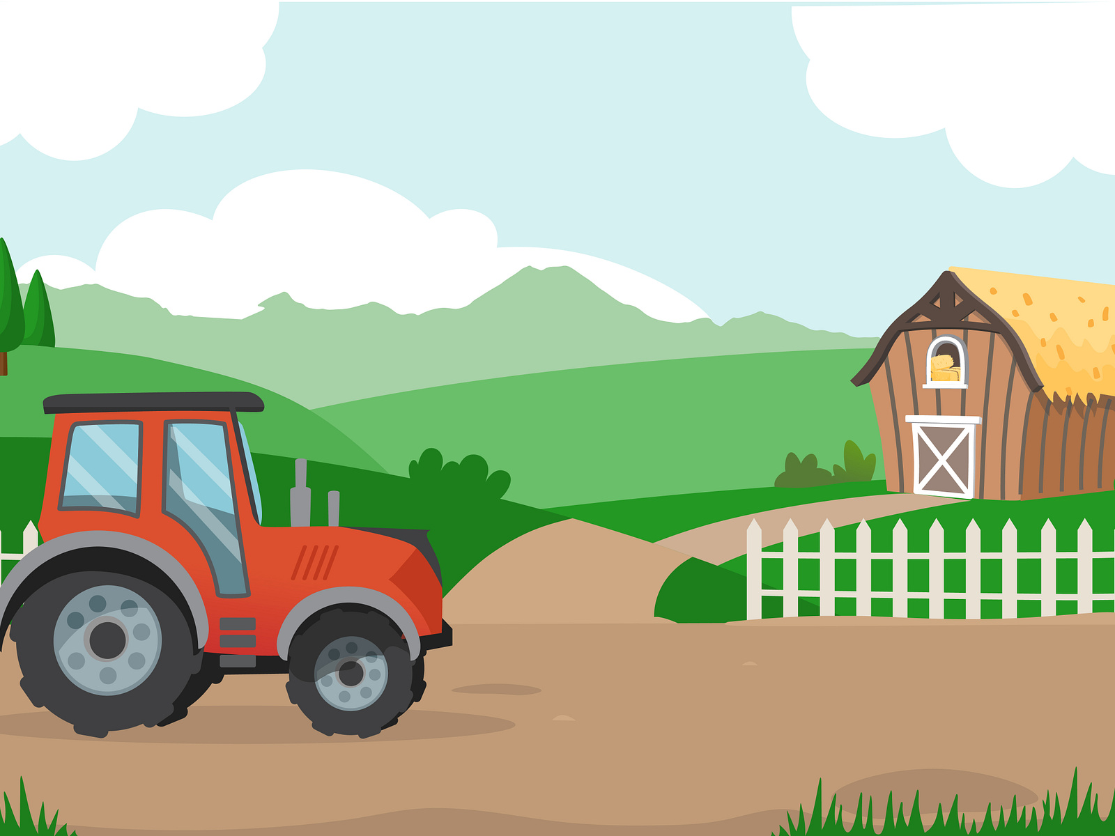 Cartoon Farm Field Background by Cartoons.co on Dribbble
