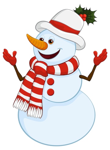 fashionable snowman cliparts