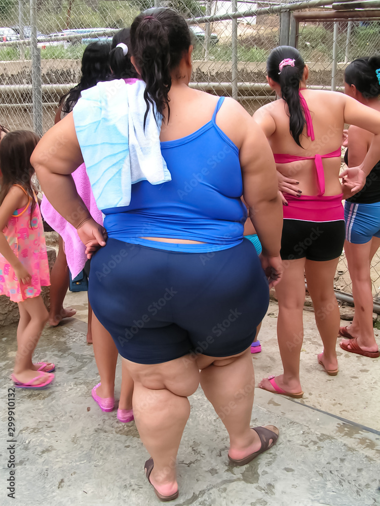 fat woman in shower