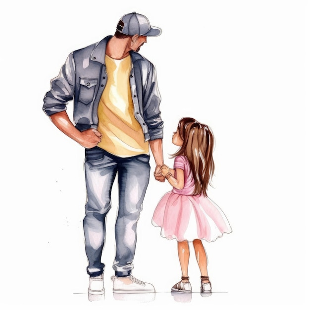 father and daughter clipart