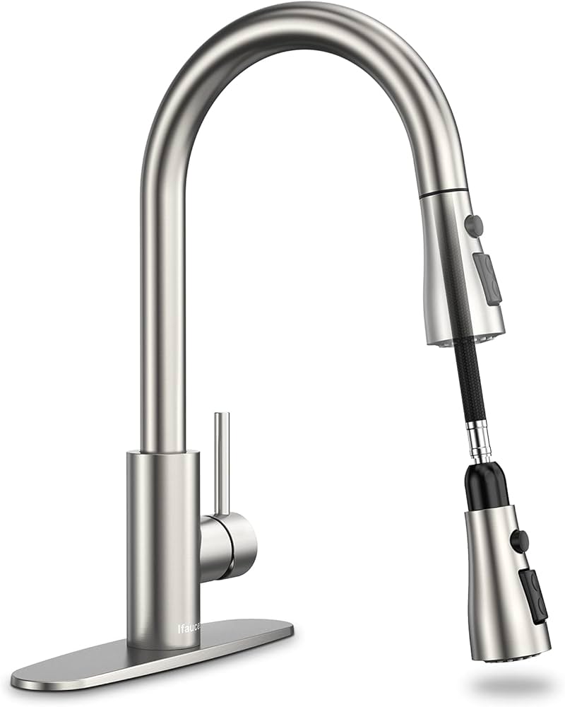 Kitchen Faucets, Kitchen Faucet with Pull Down Sprayer, High Arc ...