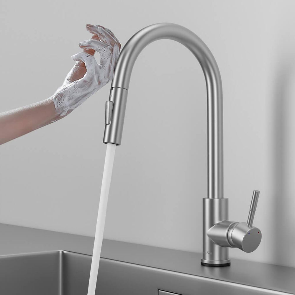 Imperium Touch Kitchen Faucet with Pull-Out Sprayer, Modern Single ...