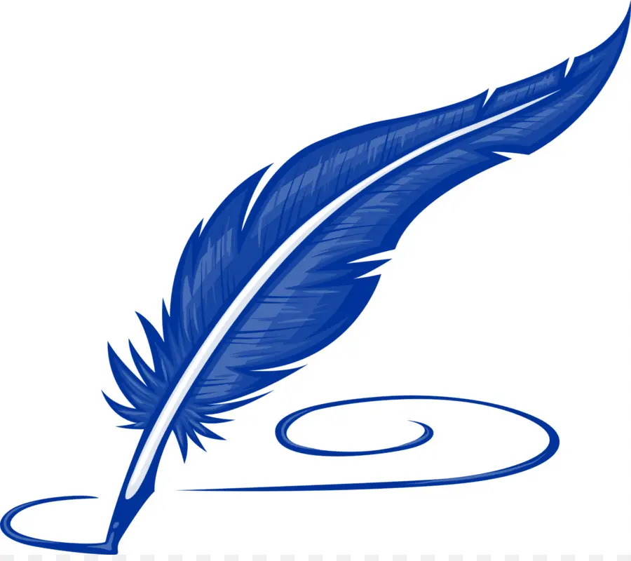 Feather Pen - Blue Feather Pen Illustration - CleanPNG / KissPNG
