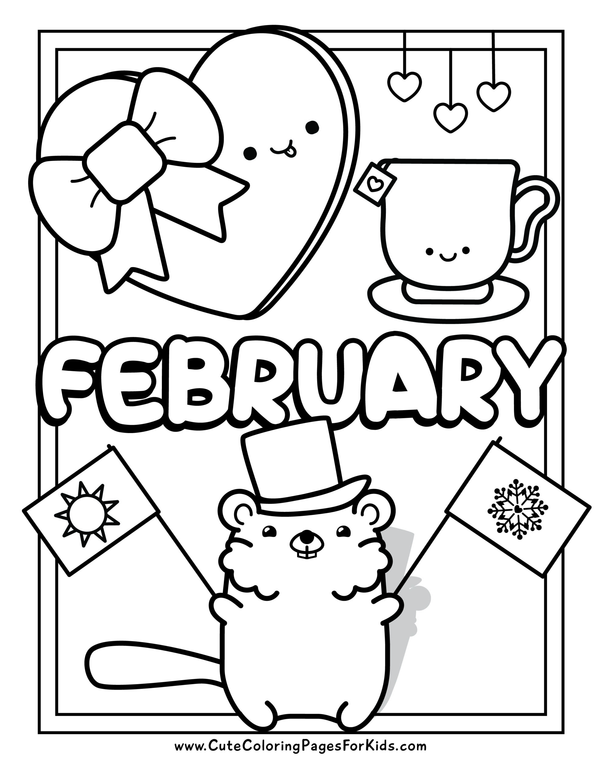 February Coloring Pages - Cute Coloring Pages For Kids