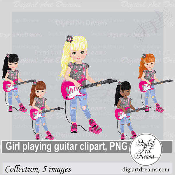 female guitar cliparts