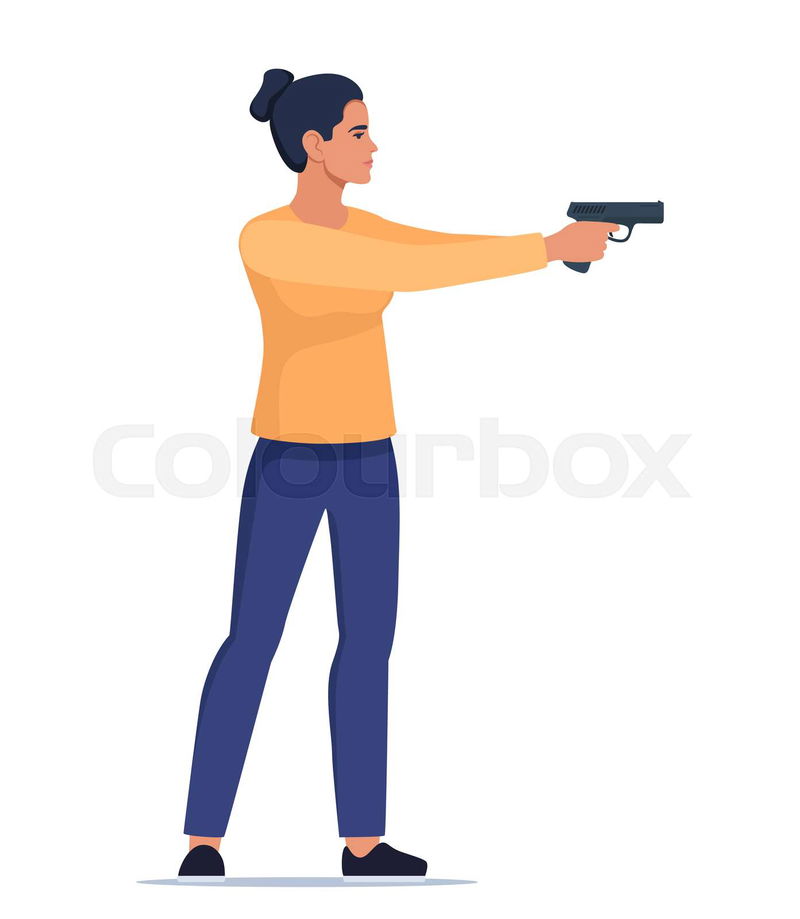 female shooting cliparts