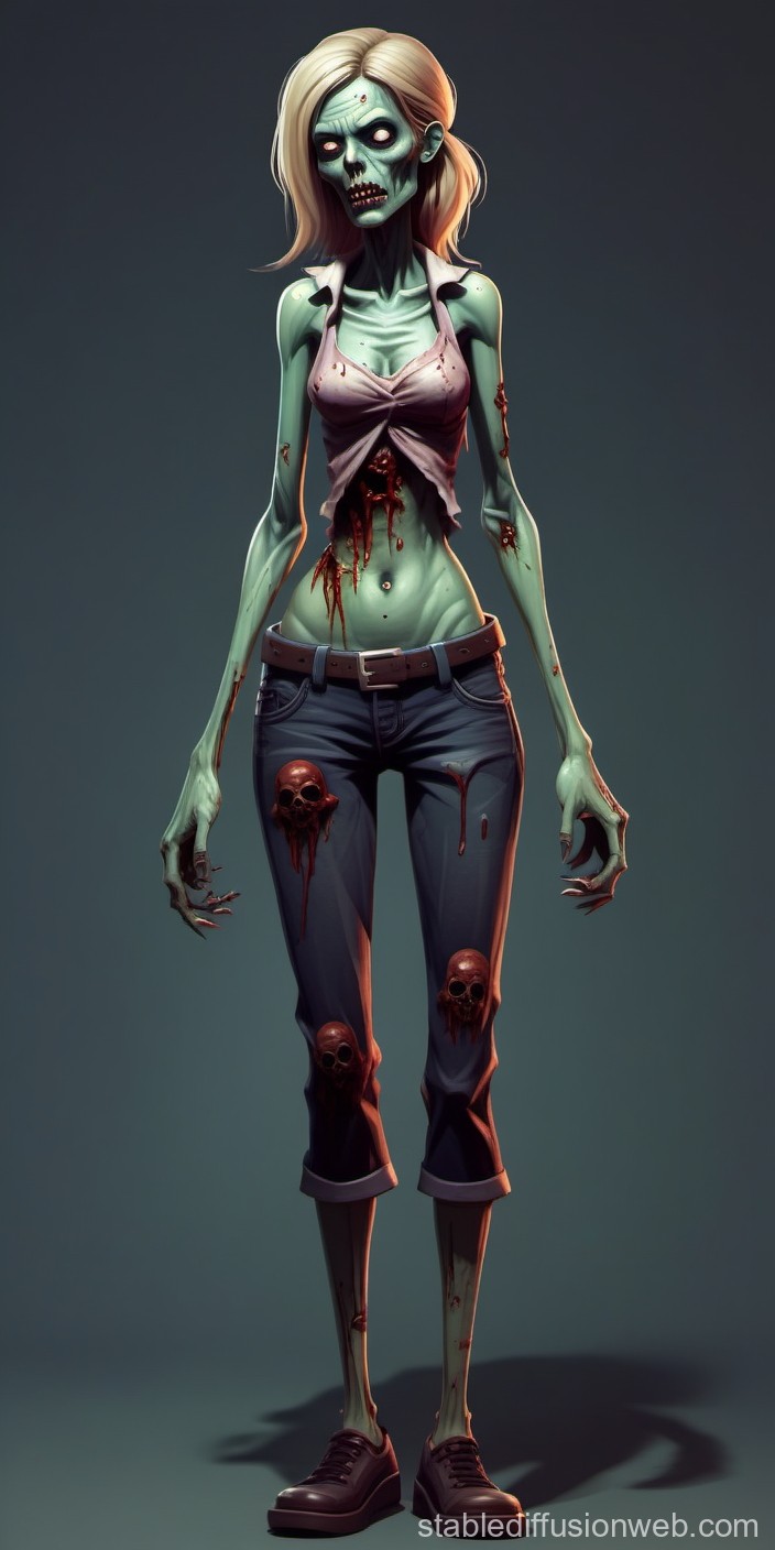Stylized Zombie Female Character | Stable Diffusion Online