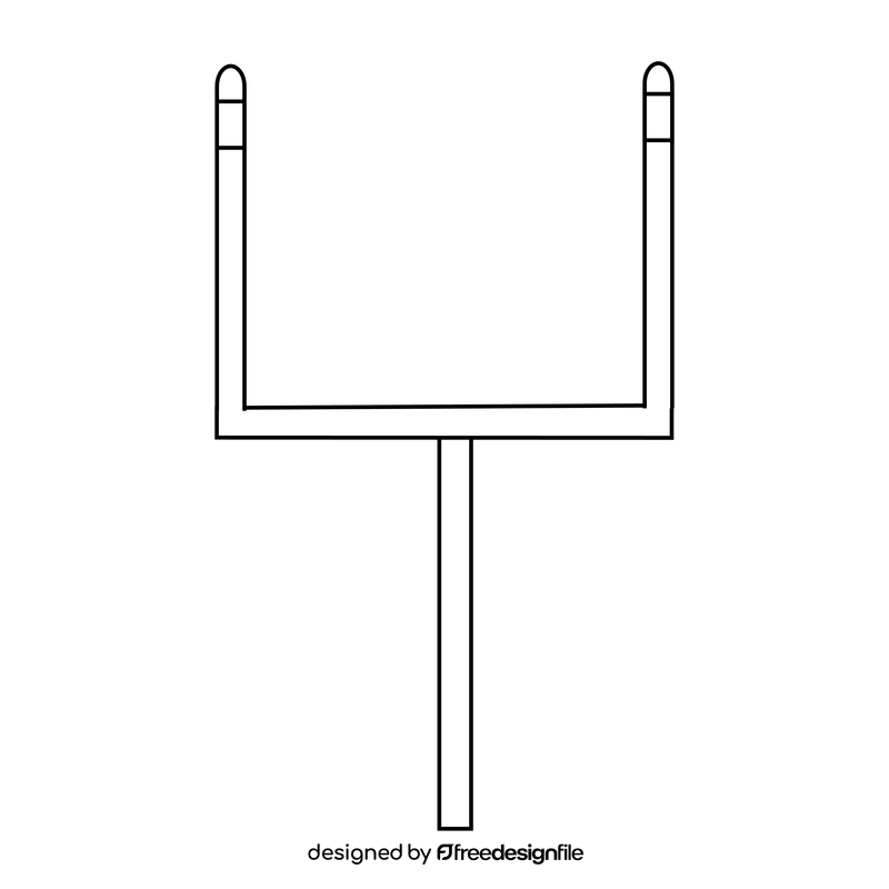 American football goal post black and white clipart free download
