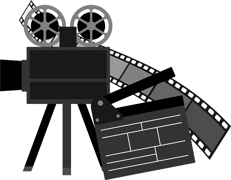Movie Projector, Film, and Clapper Board - Free vector clipart ...