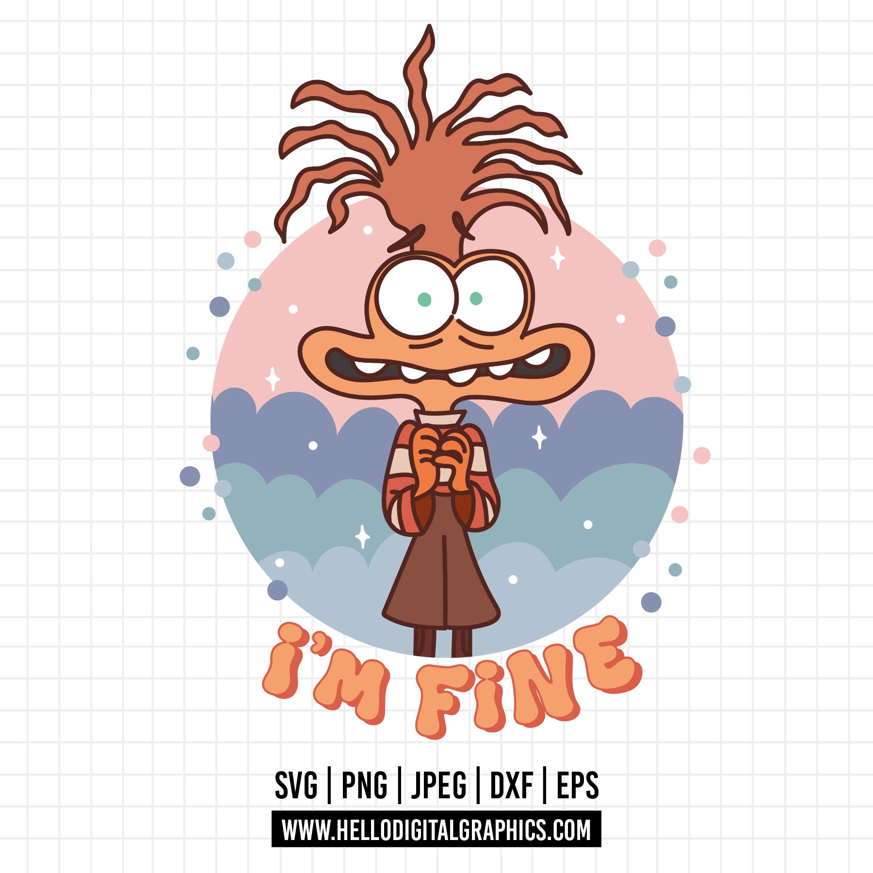 COD1521 - Im fine svg, Anxiety Inside Out 2 svg, Inside Out 2 Clipart PNG,  Inside Out Digital Download, printable transparent background